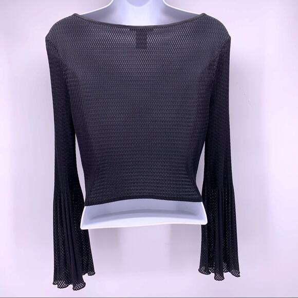 RARE Vivienne Tam Cropped Bell Sleeve Top Size 2 - Picture 6 of 7